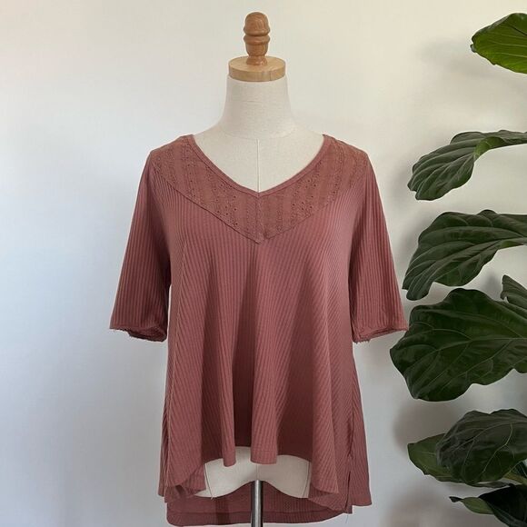 Free People Dusty Pink V Neck XS - Picture 5 of 9